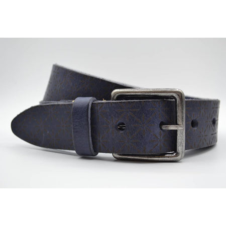 Ster gelaserde blauwe echt lederen riem