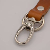 Cognac echt lederen sleutelhanger 