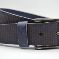 Galaxy gelaserde blauwe echt lederen riem