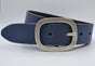 4cm blauwe split lederen riem.