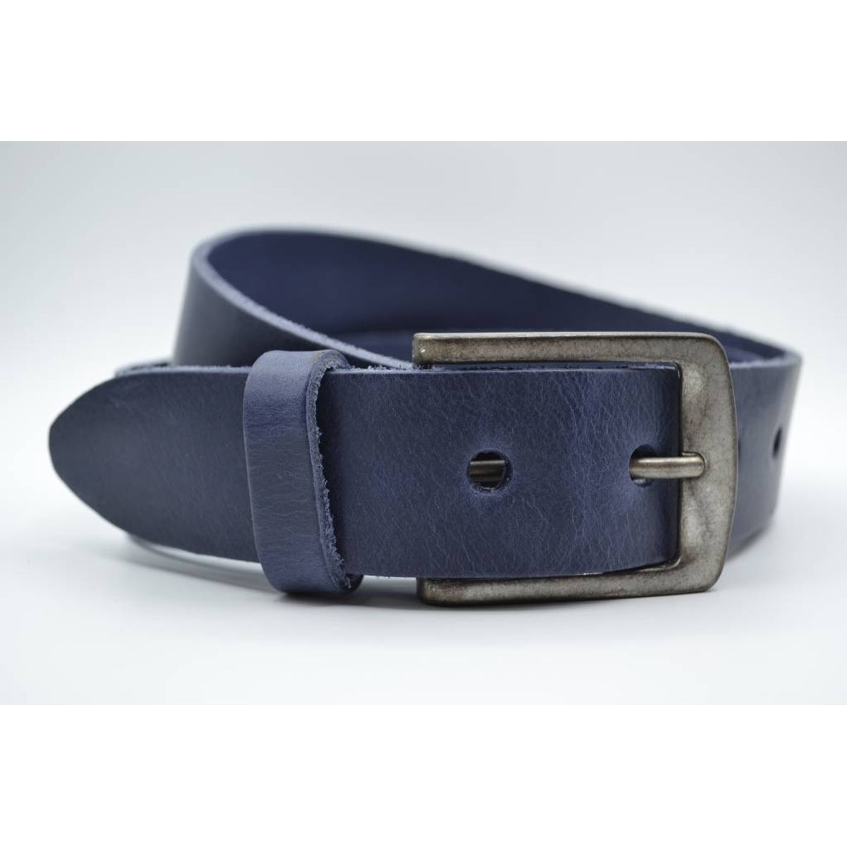 blauwe italiaans volnerf lederen casual riem