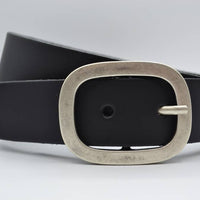4cm zwarte split lederen riem.