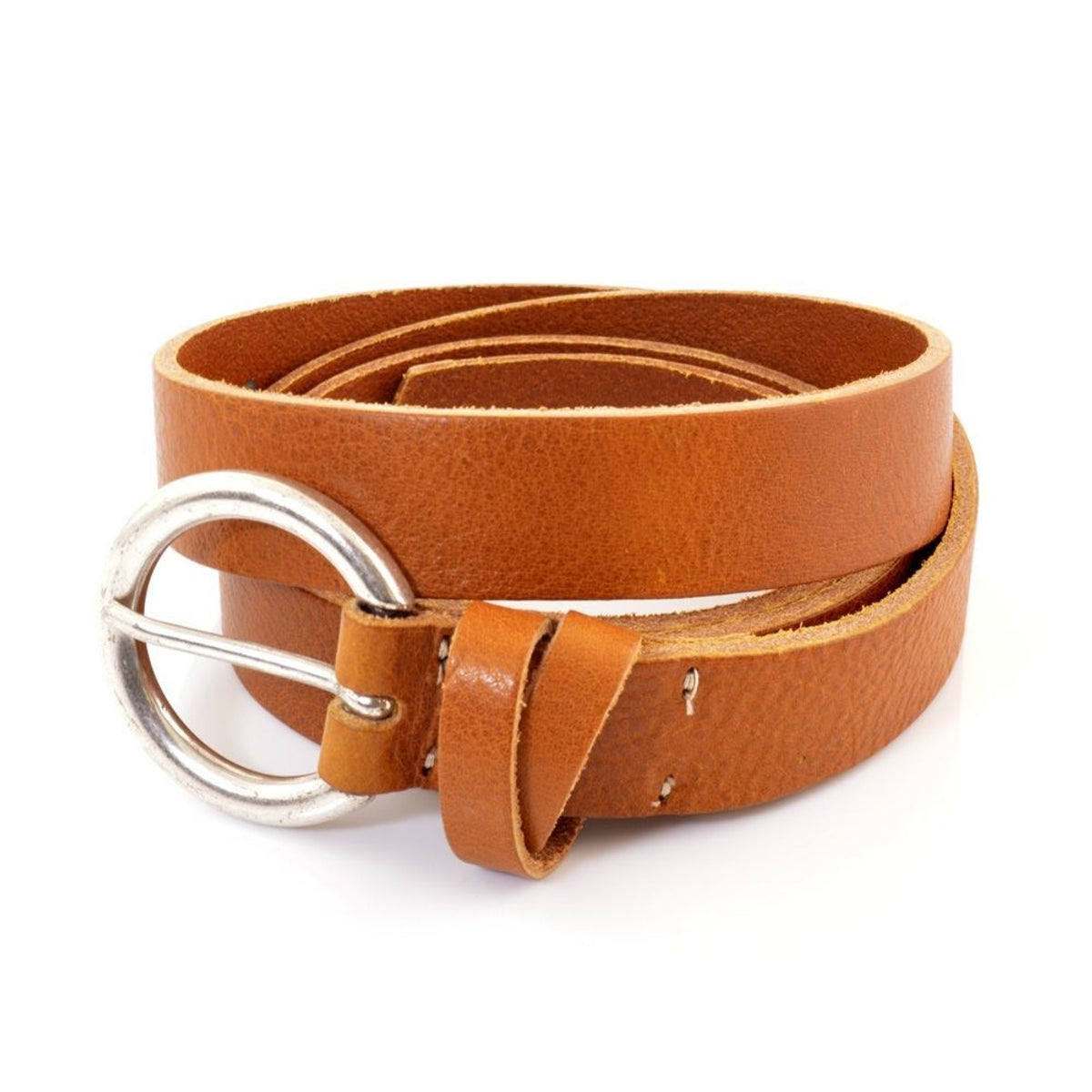 Cognac 25mm brede vintage Cowboysbelt riem. 