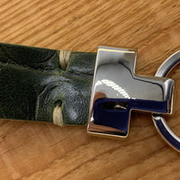 Groene luxe sleutelhanger met krokodillen print.