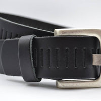 split lederen 40mm zwarte casual perforatie riem