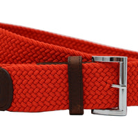Oranje stretch gevlochten riem. 