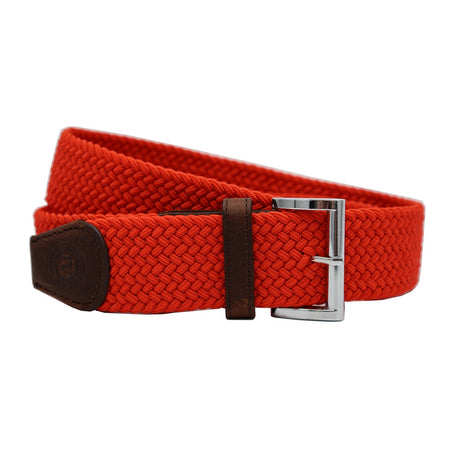 Oranje stretch gevlochten riem. 