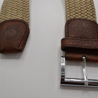 Khaki stretch gevlochten riem. 