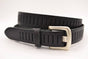 split lederen 30mm zwarte casual perforatie riem