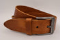 cognac italiaans volnerf lederen riem met gunmetal gesp