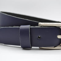 split lederen donker blauwe kinder riem