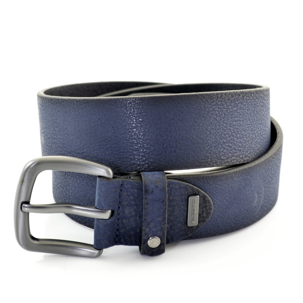 Blauwe 4cm brede Alberto riem