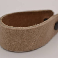 Taupe echt lederen sleutelhanger  