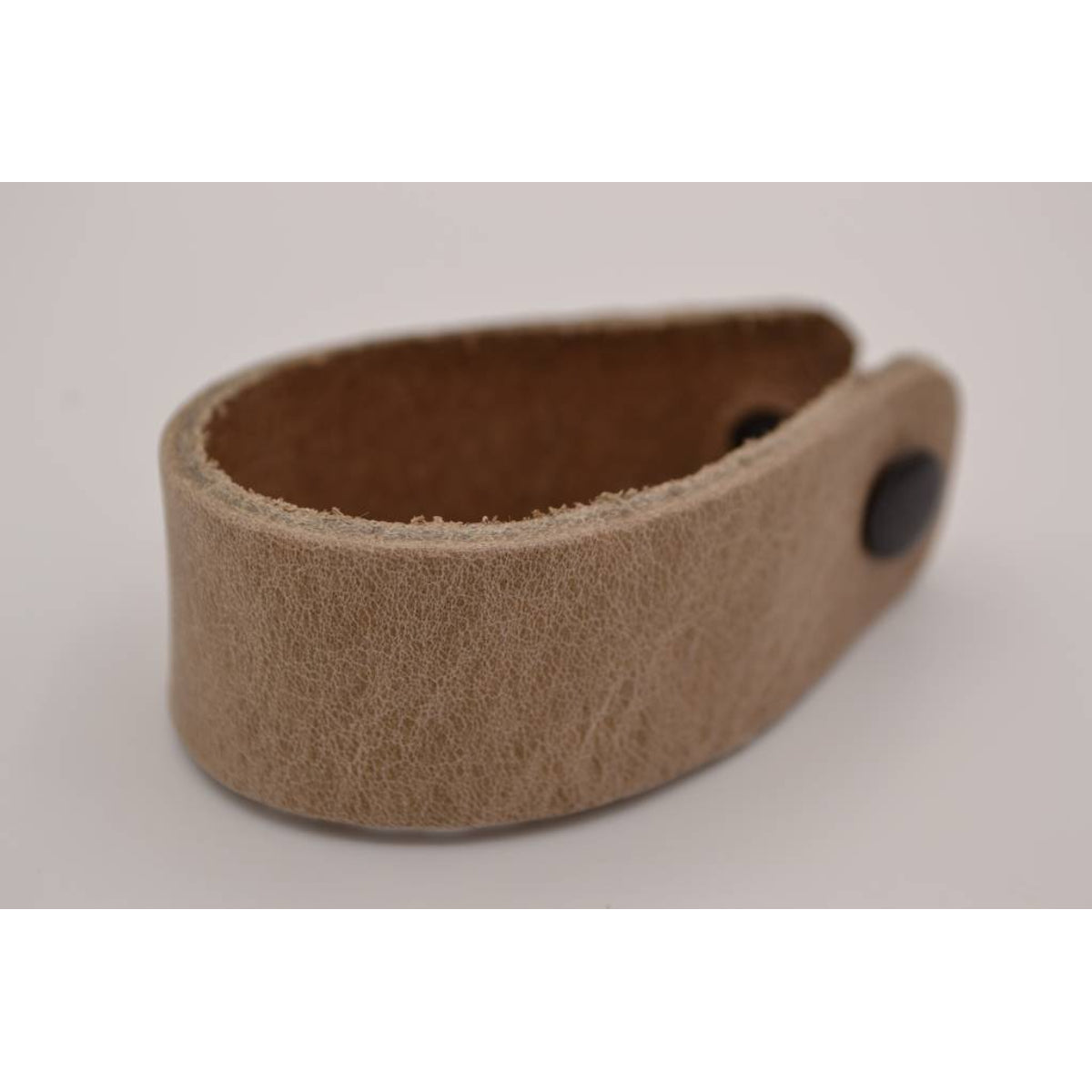 Taupe echt lederen sleutelhanger  