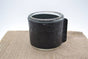 Kaarsenhouder voor theelicht. Glas en croco zwart leer