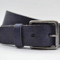 Ster gelaserde blauwe echt lederen riem