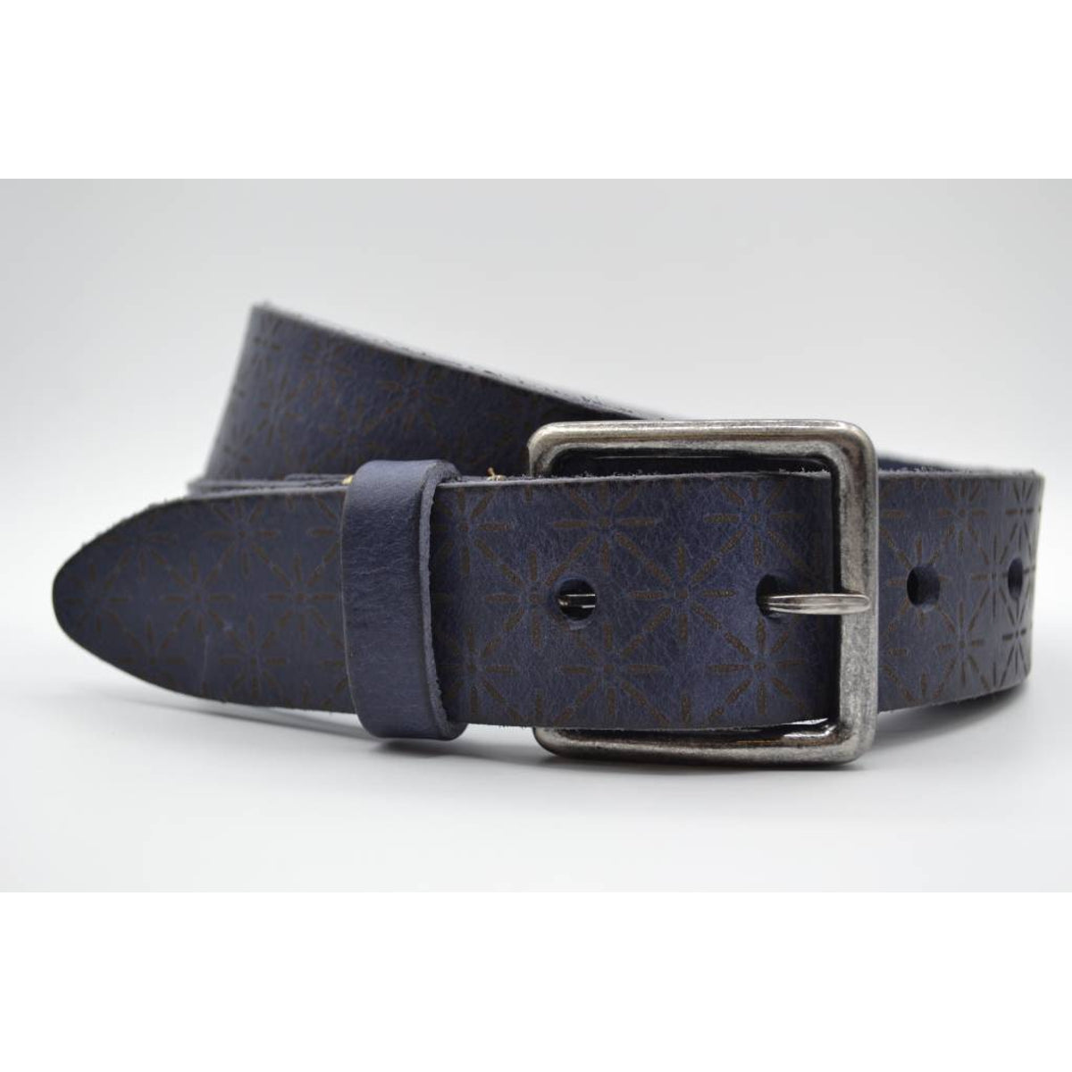 Ster gelaserde blauwe echt lederen riem