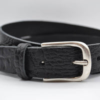 3cm zwarte italiaans volnerf lederen casual riem