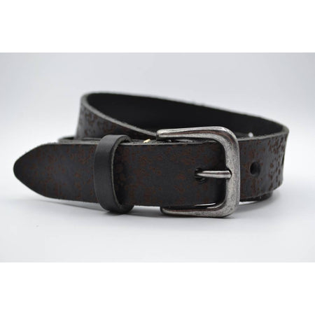 3cm zwarte kinder riem met vlekprint 