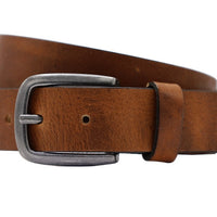3.5cm brede cognac riem van Italiaans nerf leer .