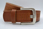 split lederen 40mm cognac casual perforatie riem