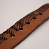 4cm cognac riem met ruit design