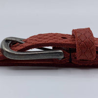 2cm brede damesriem met rode slangenprint