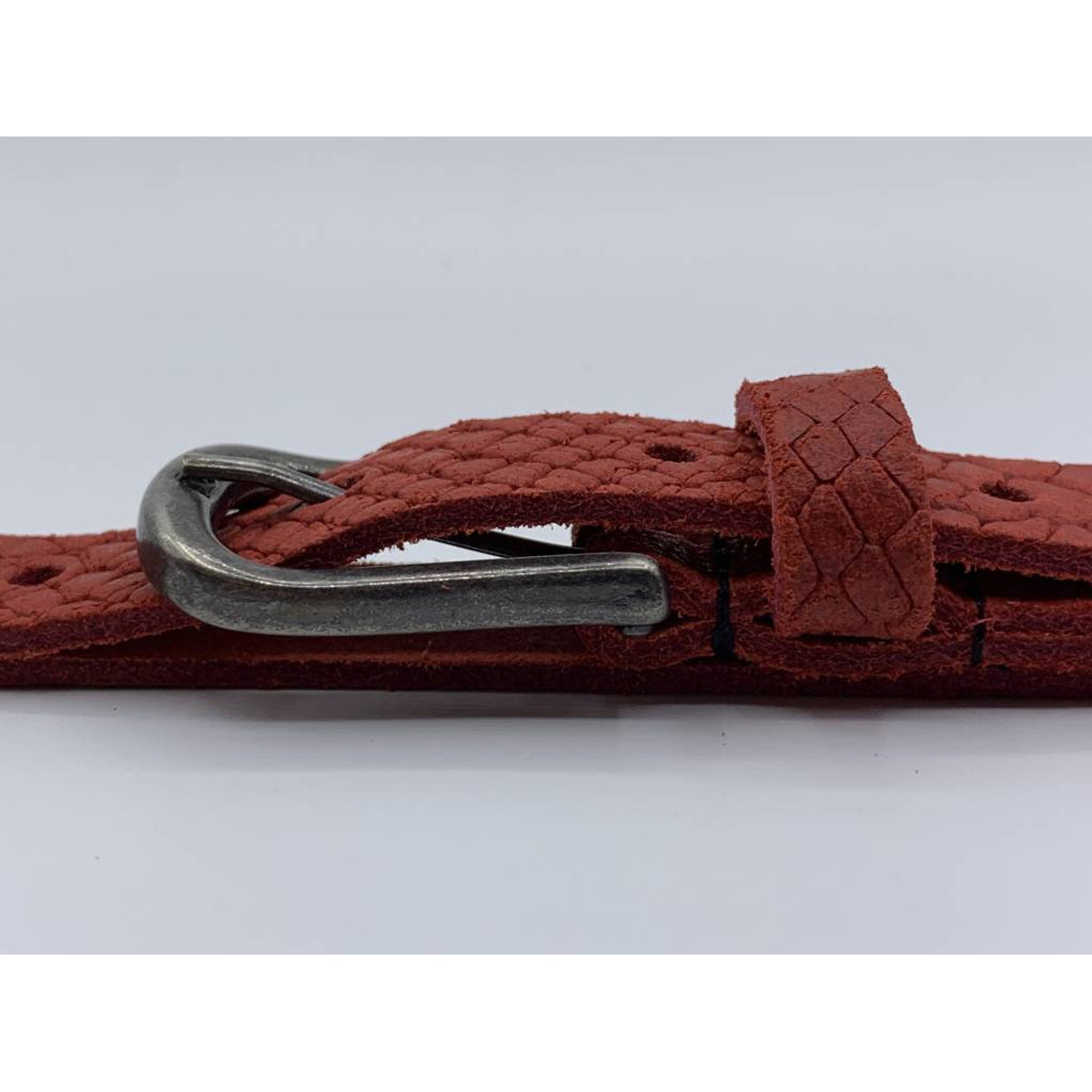 2cm brede damesriem met rode slangenprint