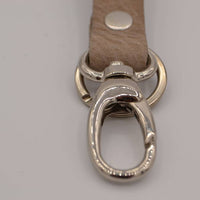 Taupe echt lederen sleutelhanger