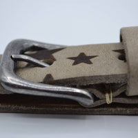 3cm taupe kinder riem met sterprint