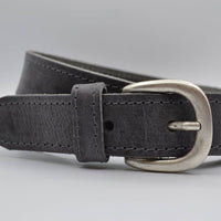 35mm grijs gestikte italiaans volnerf lederen riem 