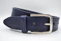 4cm blauwe gestikt italiaans volnerf lederen riem