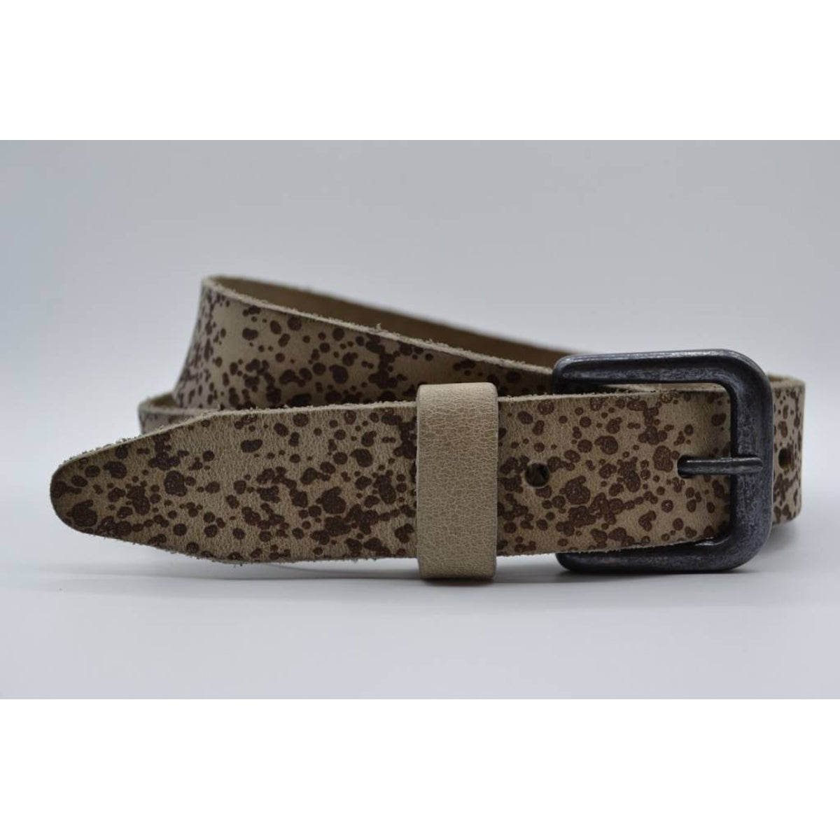 gelaserde taupe echt lederen riem