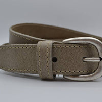 35mm taupe gestikte italiaans volnerf lederen riem 