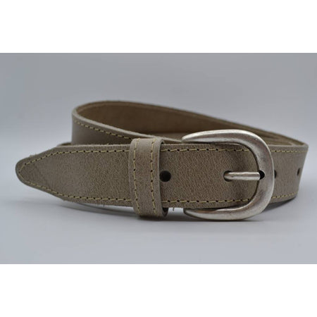 35mm taupe gestikte italiaans volnerf lederen riem 