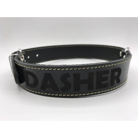 Hondenhalsband 60cm zwart echt Italiaans leer 