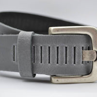 split lederen 40mm licht grijze casual perforatie riem
