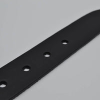 Zwarte italiaans volnerf lederen casual riem