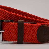 Oranje stretch gevlochten riem. 