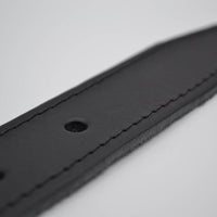 35mm zwarte gestikte italiaans volnerf lederen riem