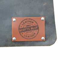 Scotts bluf zwart/tan echt lederen schort 