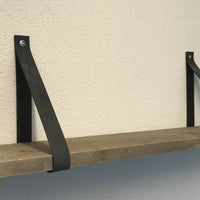 Leren Plankdragers antraciet inclusief plank