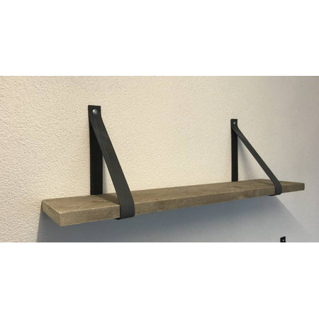 Leren Plankdragers antraciet inclusief plank
