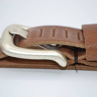 split lederen 30mm cognac casual perforatie riem 