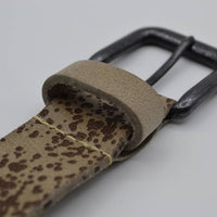 gelaserde taupe echt lederen riem