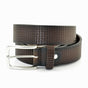 Bruine 3,5cm brede geprente riem van Italiaans leer.