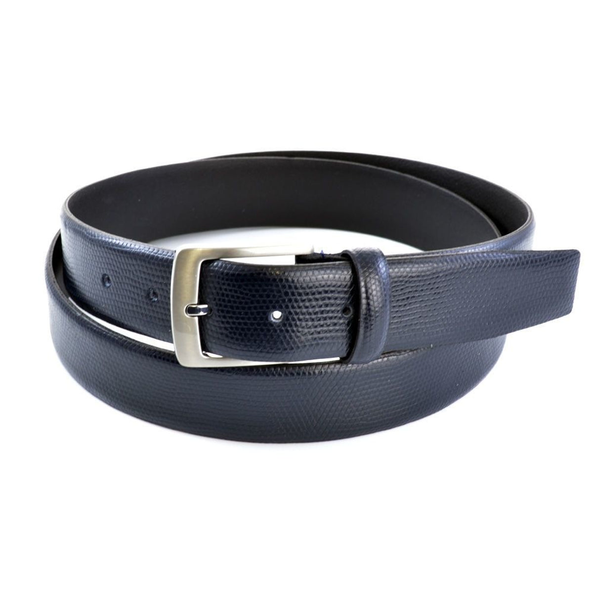 Blauwe nette herenriem met hagedis print 