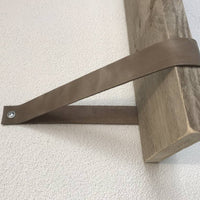Leren Plankdragers taupe