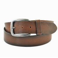 4cm brede cognac riem. Italiaans nerf leer