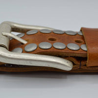 4cm cognac volle studriem van Italiaans volnerf leer